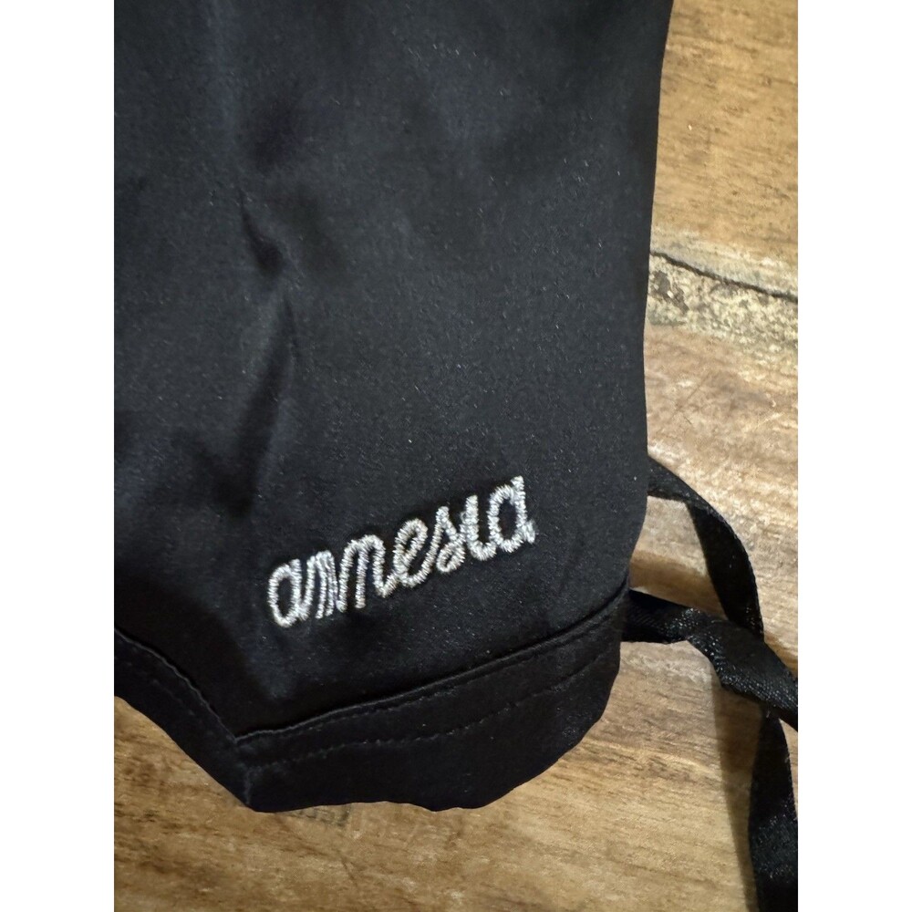 Super Sexy Authentic Amnesia Satin Style Open Front Laced Vest Size XS/S - Picture 2 of 5